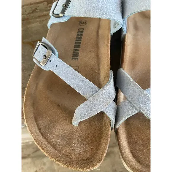 Cushionaire light blue faux leather comfort footbed sandal - Picture 7 of 9